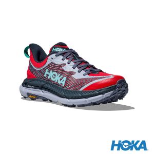 HOKA 男 Mafate Speed 4 越野鞋 櫻桃紅/暴雨藍