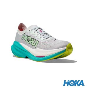 HOKA 女 Mach X 2 路跑鞋 霜白色/青藍色