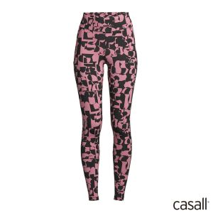 Casall Essential Printed 緊身長褲 迴聲粉