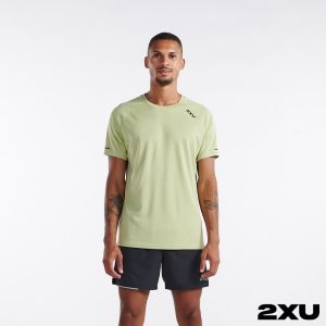 2XU 男 Aero運動短袖上衣 薄青綠/橄欖綠