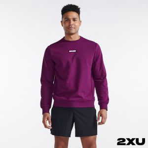 2XU 男 Motion運動長袖上衣 葡萄紫/白