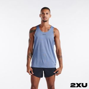 2XU 男 Light Speed高階運動背心 灰藍/反光黑