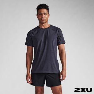 2XU 男 Motion運動短袖上衣 水墨灰/黑