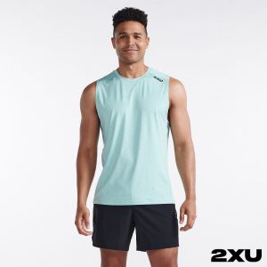 2XU 男 Motion運動背心 水藍/炭灰