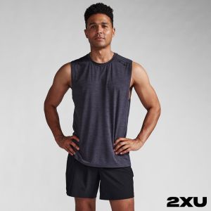 2XU 男 Motion運動背心 水墨灰/黑