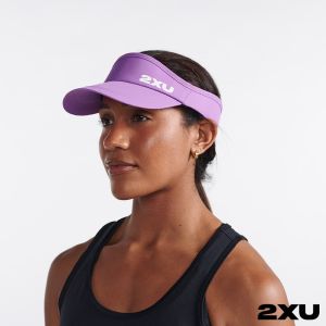 2XU 慢跑中空帽(可調式) 紫/白