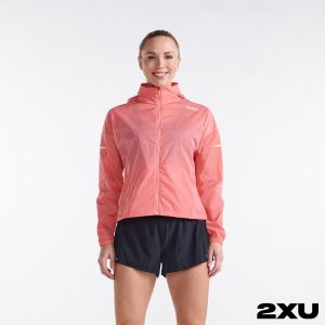 2XU 女 Aero風衣外套 蜜桃粉/反光白