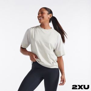 2XU 女 Motion運動短袖上衣 米白/白