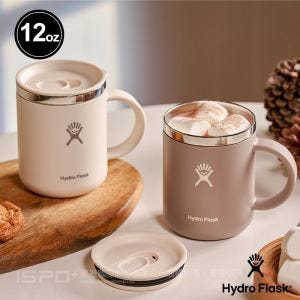 Hydro Flask 12oz/354ml 附蓋 保溫 馬克杯 禮盒組 奶油白 / 可可棕