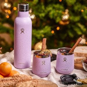 Hydro Flask 25oz/749ml  10oz/296ml 保溫 酒瓶 紅酒杯 禮盒組 石英紫