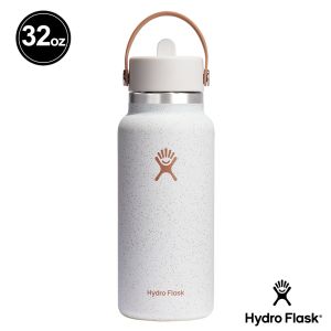 Hydro Flask 32oz/946ml 寬口 吸管 提環 保溫瓶 海鹽白