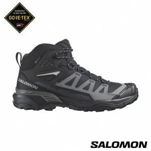 Salomon 男 X ULTRA 360 Goretex 中筒登山鞋 黑/磁灰/藍灰