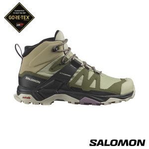 Salomon 女 X ULTRA 4 Goretex 中筒登山鞋 苜蓿綠/深藻綠/棕