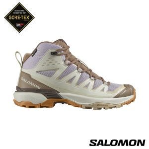 Salomon 女 X ULTRA 360 EDGE Goretex 中筒登山鞋 紫/白/棕