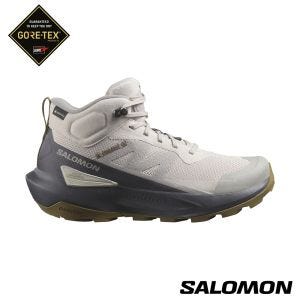 Salomon 女 ELIXIR ACTIV Goretex  中筒登山鞋 銀雲/黑灰/棕