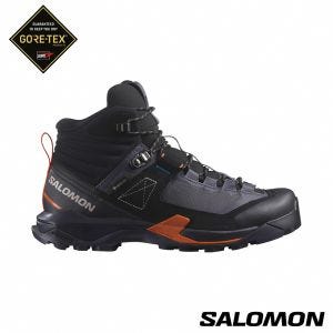 Salomon 女 X ULTRA ALPINE Goretex 中筒登山鞋 黑灰/黑/橙