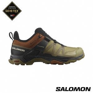 Salomon 男 X ULTRA 4 Goretex 低筒登山鞋 卡其棕/焦糖褐/黑