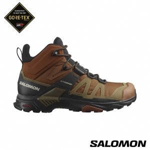 Salomon 男 X ULTRA 4 Goretex 中筒登山鞋 焦糖褐/卡其棕/黑