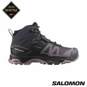 Salomon 女 X ULTRA 4 Goretex 中筒登山鞋 黑灰/鯊魚灰/雲灰