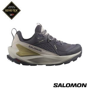 Salomon 女 ELIXIR Goretex 低筒登山鞋 黑灰/銀雲/海綿棕