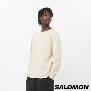 Salomon 男 LOGO PRIDE 長袖T恤 灰白