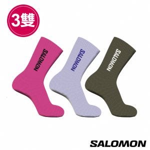 Salomon EVERYDAY 中長襪 粉紅/霧紫/橄欖綠(3入組)