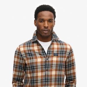 SUPERDRY 英版 男款 長襯衫 Lumberjack Check 淺咖啡格紋