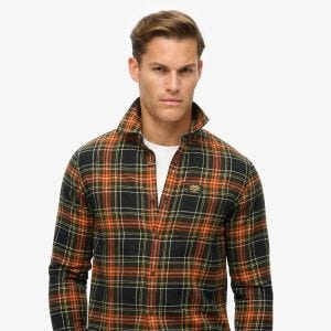 SUPERDRY 英版 男款 長襯衫 Lumberjack Check 橘黑