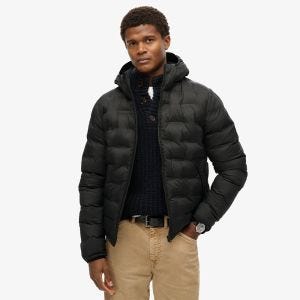 SUPERDRY 英版 男款 羽絨外套 保暖外套 Hooded Quilted 黑