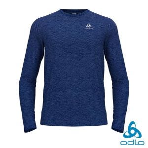 瑞士 ODLO 男 SEAMLESS 無縫編織 長袖T-SHIRT 利摩藍麻花