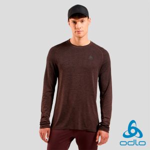 瑞士 ODLO 男 SEAMLESS 無縫編織 長袖T-SHIRT  軟糖棕麻花