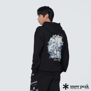 Snow Peak 男 Snow Peak X Sung Nakjin 裝備印花連帽套衫 黑色