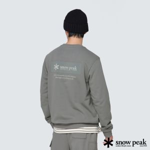 Snow Peak 男 Logo貼布拼接套衫 深灰色