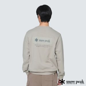 Snow Peak 男 Logo貼布拼接套衫 霧灰色