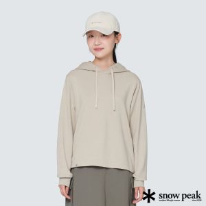 Snow Peak Women's基本款短款連帽套衫 米色