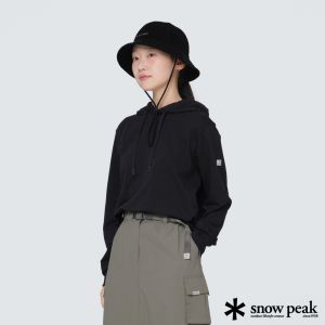 Snow Peak Women's基本款短款連帽套衫 黑色