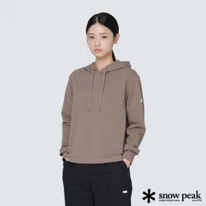 Snow Peak Women's基本款短款連帽套衫 可可棕