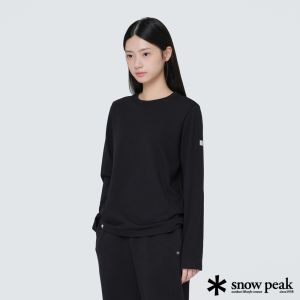 Snow Peak Women's基本款長袖T恤 黑色