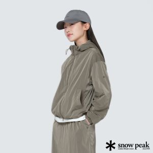 Snow Peak Bright Women's連帽防風外套 棕灰色