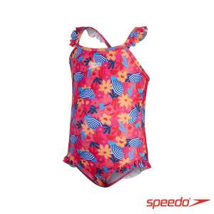 Speedo 幼童 連身泳裝 粉/花朵