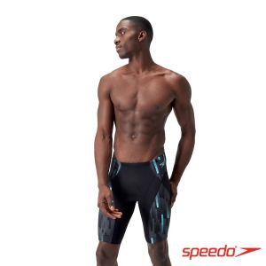 Speedo 男 運動及膝壓縮泳褲 END+ MAX 黑/炭灰/綠