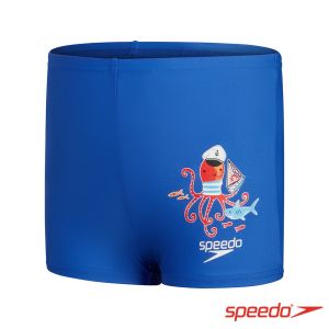 Speedo 幼童 運動四角泳褲 藍/章魚