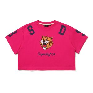 SUPERDRY 韓版 女款 短袖T恤 Super Tiger 粉紅色