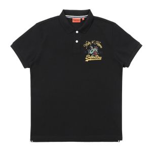 SUPERDRY 韓版 男款 POLO衫 短POLO Snake Logo 黑