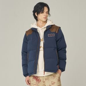 SUPERDRY 韓版 男款 羽絨外套 Western Duck Down 海軍藍