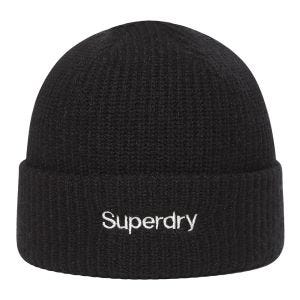 SUPERDRY 韓版 毛帽 Basic Logo 黑