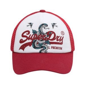 SUPERDRY 韓版 男女適用 卡車帽 Snake Mesh Trucker 紅