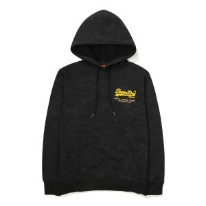 SUPERDRY 韓版 中性款 男女適穿 帽T 連帽套頭衫 Vintage Small Logo 黑