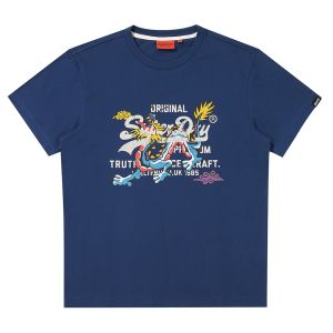 SUPERDRY 韓版 中性款 男女適穿 短袖T恤 短Tee Vintage Dragon 海軍藍