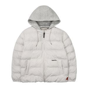 SUPERDRY 韓版 中性款 男女適穿 保暖外套 Detachable Hood 淺灰